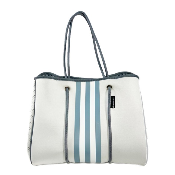 PreneLove Large Tote from Tommy Bahama in Stone Slate Grey and White Stripes - Picture 1 of 11